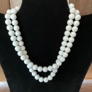 Classic MONET knotted  Faux Pearls Double Strand 16" Signed